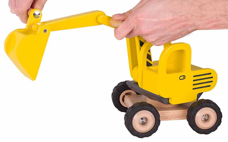 Goki Bagger | Holzspielzeug Baumaschinen für Kinder