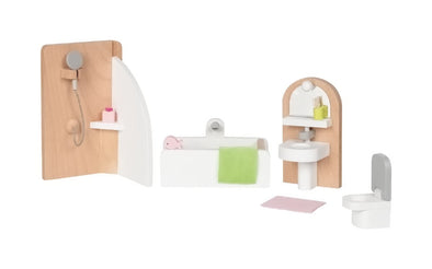 Muebles de casa de muñecas de madera - Baño | goki