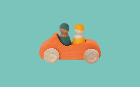 Grimms Auto in Orange | Holzspielzeug Auto