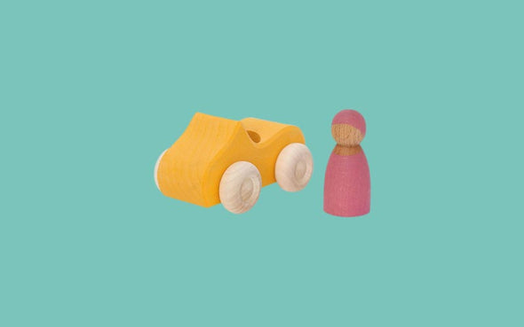 Grimms kleines Cabrio in Gelb | Spielzeug Auto aus Holz