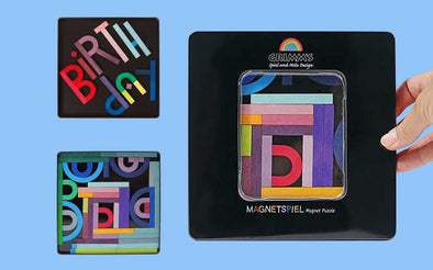 Grimms Magnetspiel Alphabet mit 77 Teilen | Buchstaben Legen mit Magnetbausteinen