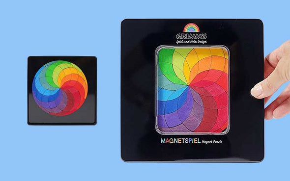 Grimms Magnetspiel Farbspirale bunt mit 72 Teilen | Magnetbausteine im Farbenkreis