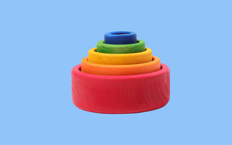 Red wooden bowl set | GRIMM'S