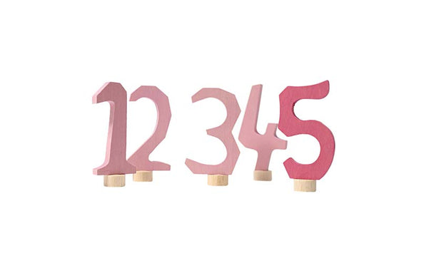 Grimms Zahlenstecker für Geburtstag in Farbe Rose