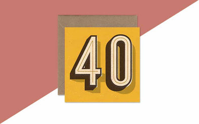 Geburtstagskarte zum 40. Geburtstag im Retro Design