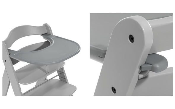 Table chaise haute Alpha Plus Click Tray en gris | hauck