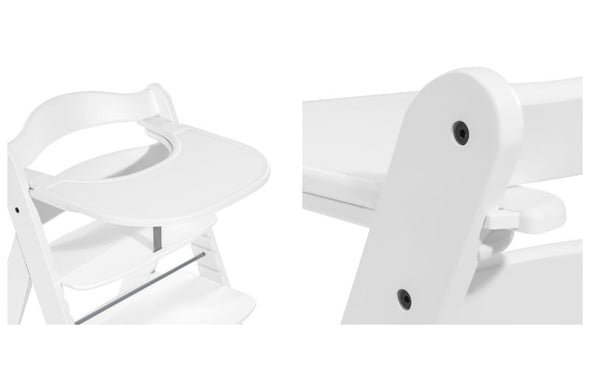 Table chaise haute Alpha Plus Click Tray en blanc | hauck