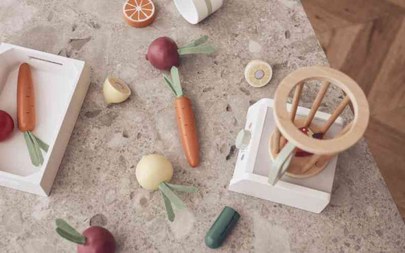 Holz Gemüse mit Kiste von Kids Concept | Holzgemüse zum Schneiden für Spielküche
