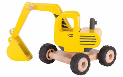Holzbagger von Goki | Holzspielzeug Baumaschinen für Kinder