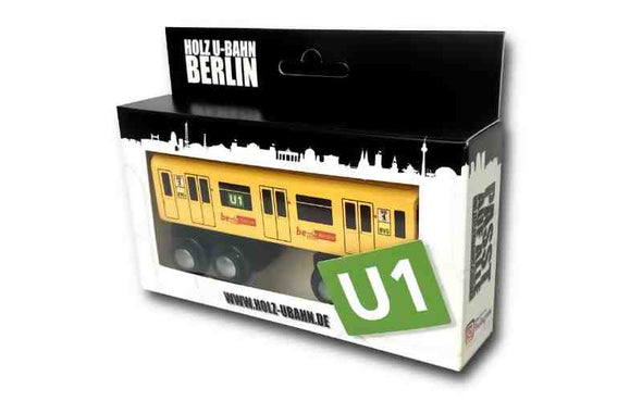 Holzeisenbahn Berliner U-Bahn U1 Bauer und Sohn Holzubahn für Spielzeug Eisenbahn