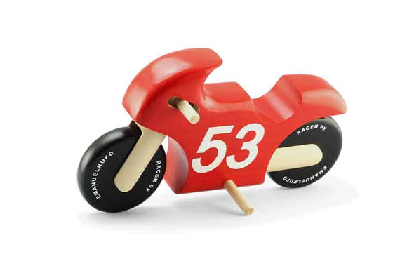 Holzmotorrad für Kinder | Holzspielzeug Speedbike in Rot von Emanuel Rufo