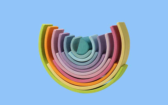 Holzspielzeug Grimms Regenbogen gross in Pastell Farben | Montessori Spielzeug