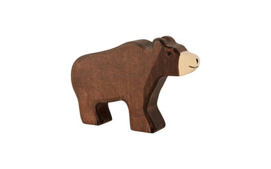 Holztiger Braunbär aus Holz aus der Kollektion Wildtiere | Spielzeug Wald Holztiere