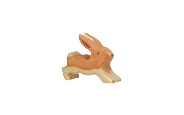 Holztiger Hase aus Holz (rennend) aus der Kollektion Wildtiere | Spielzeug Wald Holztiere