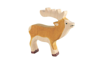 Holztiger Hirsch aus Holz aus der Kollektion Wildtiere | Spielzeug Wald Holztiere