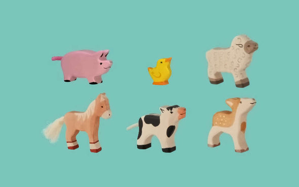 Babydierenset met 7 houten dieren | HOLZTIGER
