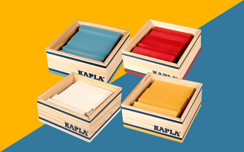 Kapla - Building Block Set - 40 Pieces - Yellow