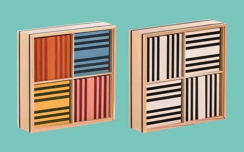 Kapla Steine 100 | Set aus Octocolor und Schwarz-Weiß mit insgesamt 200 Steinen in 10 verschiedenen Farben für bunte Flatlays und Bauwerke mit Holzbausteinen