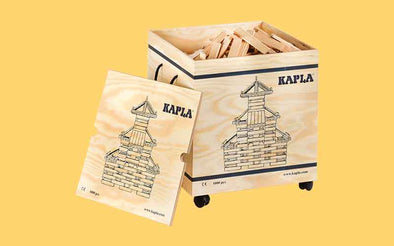 Kapla Steine 1000 Box natur | Holzspielzeug Konstruktionsbausteine für Kinder