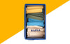 KAPLA 120 Steine Box | Holzbausteine in den Farben Natur, Hellblau, Gelb und Grün