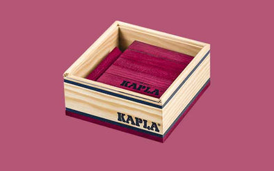 KAPLA® Steine 40 Quadrat Box mit farbigen Holzbausteinen in Lila für Kinder