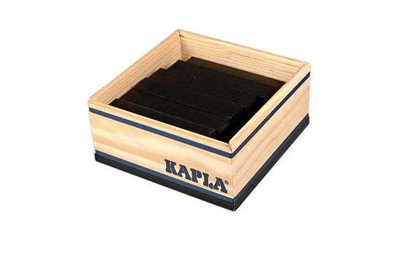 KAPLA® Steine 40 Quadrat Box mit Holzbausteinen in Schwarz für Kinder