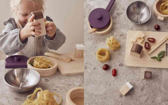 Kochgeschirr aus Holz von Kids Concept | Zubehör für die Kinderküche