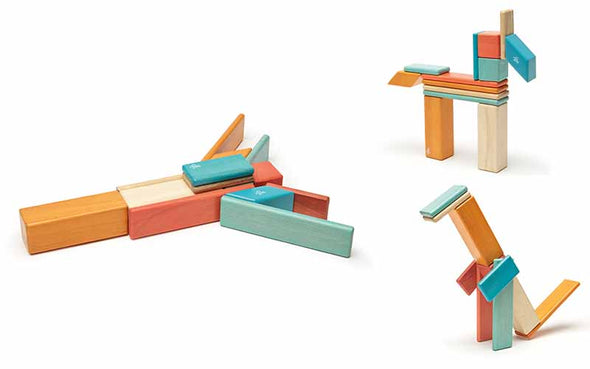 Magnet Bausteine von Tegu | 14 Holbbausteine für Kinder ab 1 Jahr