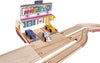 Porsche Holzauto Rennstrecke mit Holzschienen (kompatibel) | Rennbahn für Holz-Spielzeugautos mit drei Porsche 911 er für Kinder