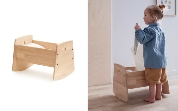 Puppenwiege aus Holz von Kids Concept | Puppenbett aus Holz für Puppen und Kuscheltiere